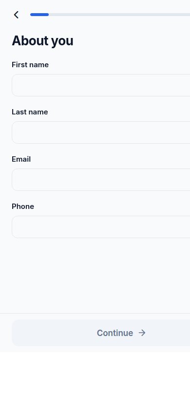 Driver app intake form